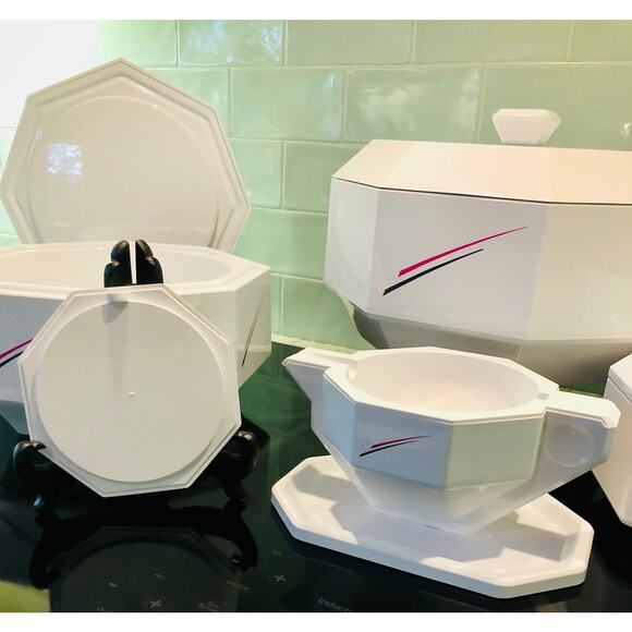 Italy Per Alimenti Avant Garde Memphis Style 90s Octagon Maitre D'Hotel Laysan - Picture 7 of 8